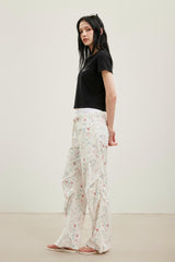 Printed Logo Rhinestone Short-Sleeve Top