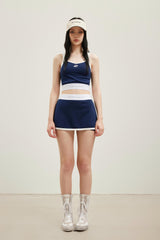 Elastic Logo Webbing Navy Camisole - Set
