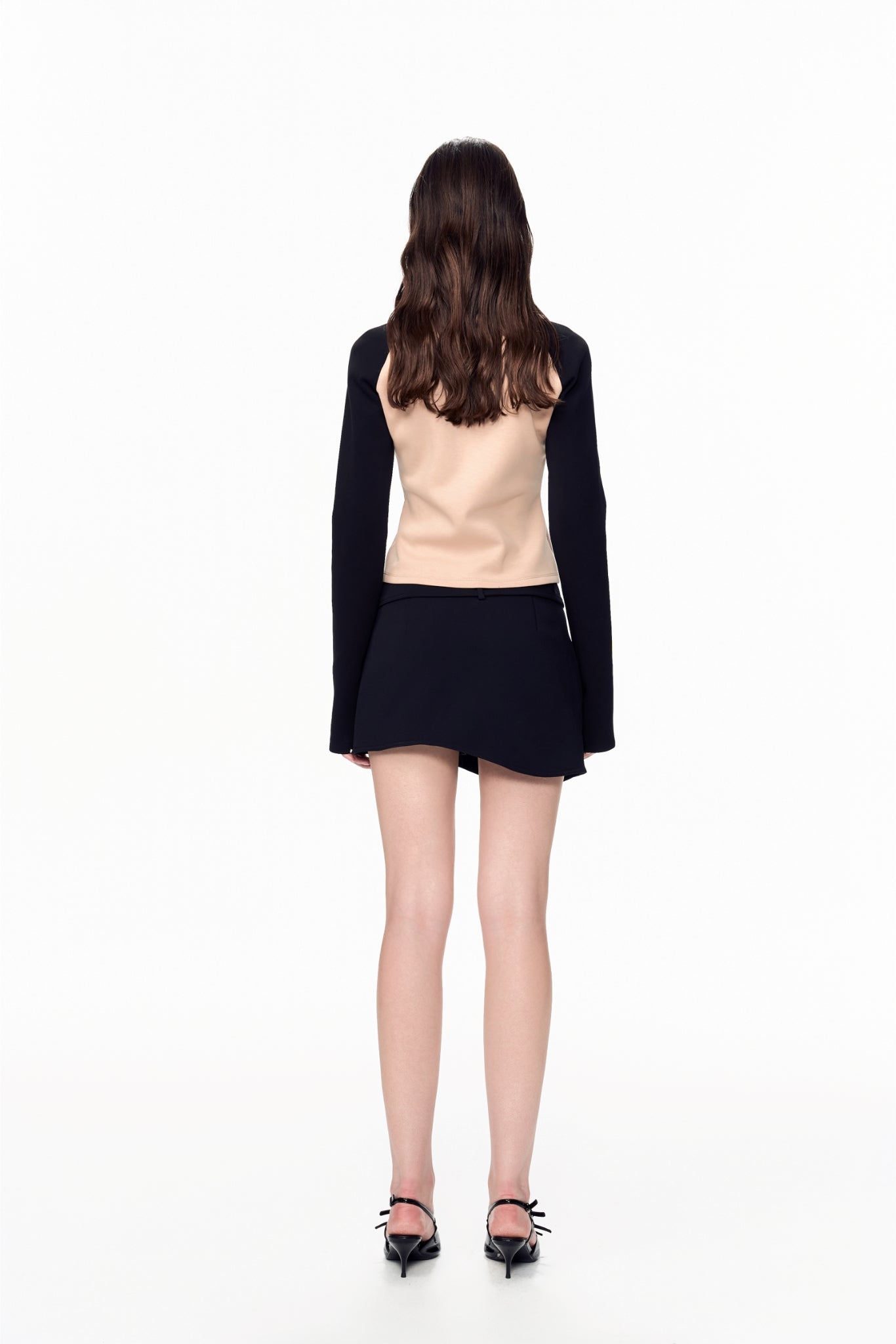 Asymmetric Print Raglan Zip-Up Top