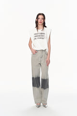 White Phantom Slogan Logo Padded Sleeveless Top