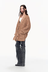 Brown Tassel Fringe Cardigan