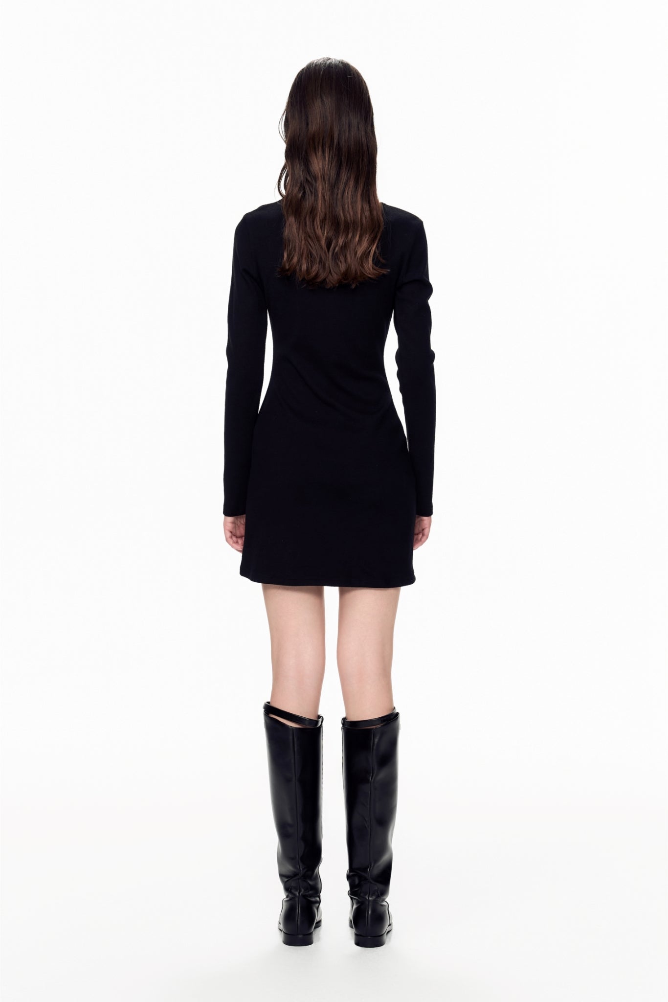 Asymmetric Button Detail Dress