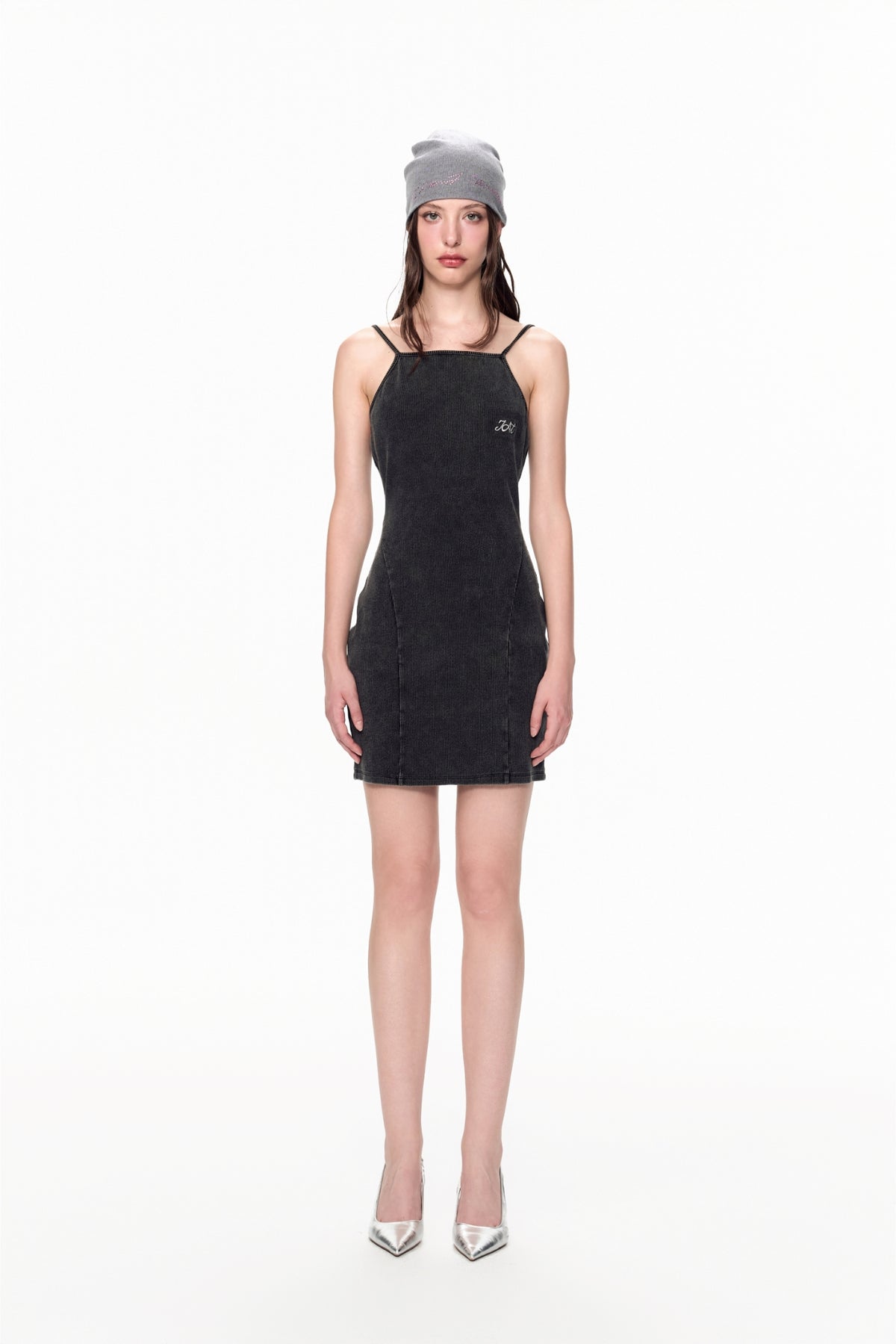 Knit Denim Slip Dress