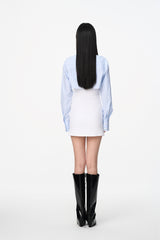 Blue Stripe False Two-Piece Shirt Dress