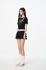 Black Pearl Necklace Print Tee