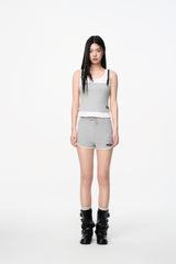 Grey & White Trim Shorts - Set