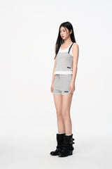 Grey & White Trim Shorts - Set