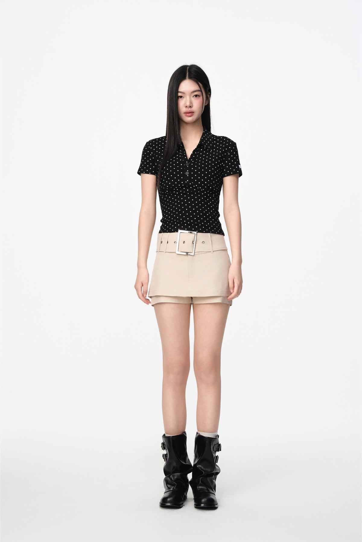 Khaki Belted Skort