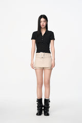Khaki Belted Skort