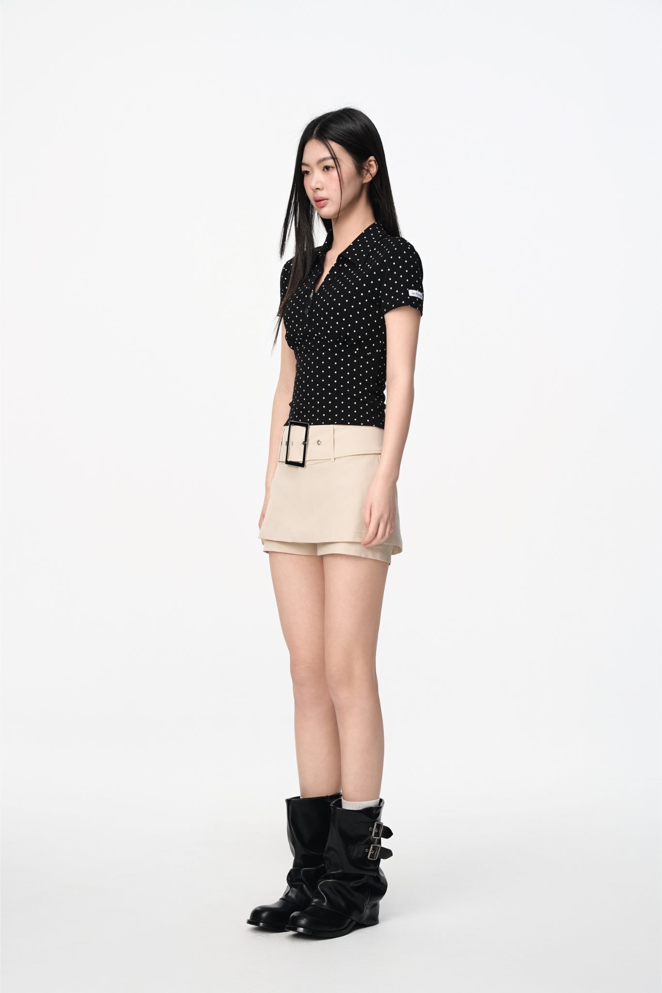 Khaki Belted Skort