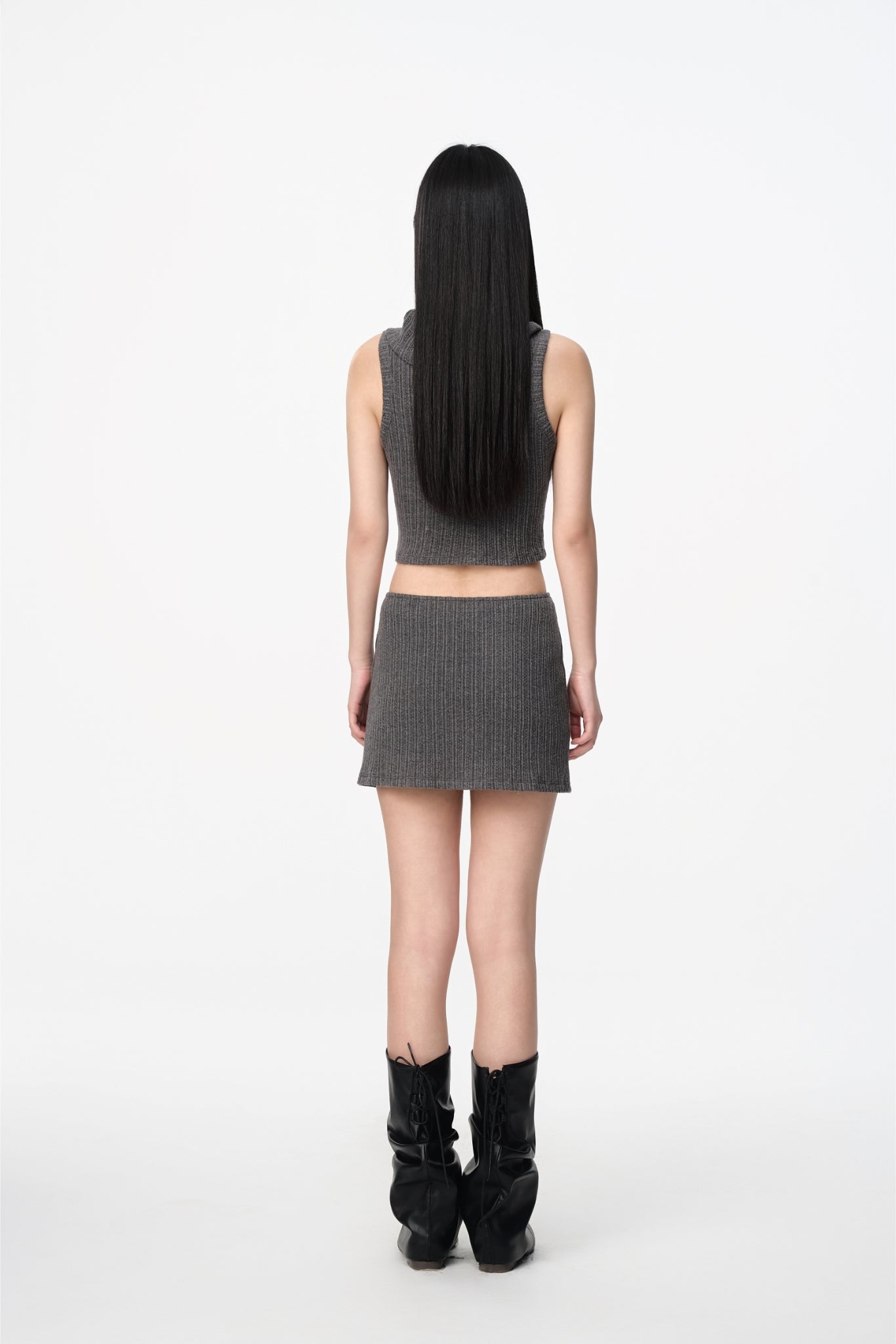 Cowl Neck Button Detail Knit Tank Top
