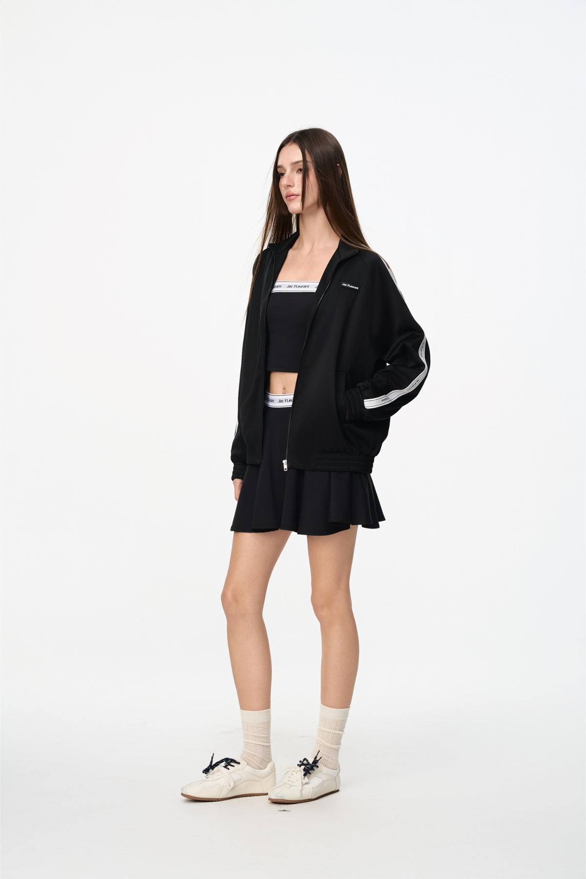 Elastic Rib Logo Tennis Skirt - Set