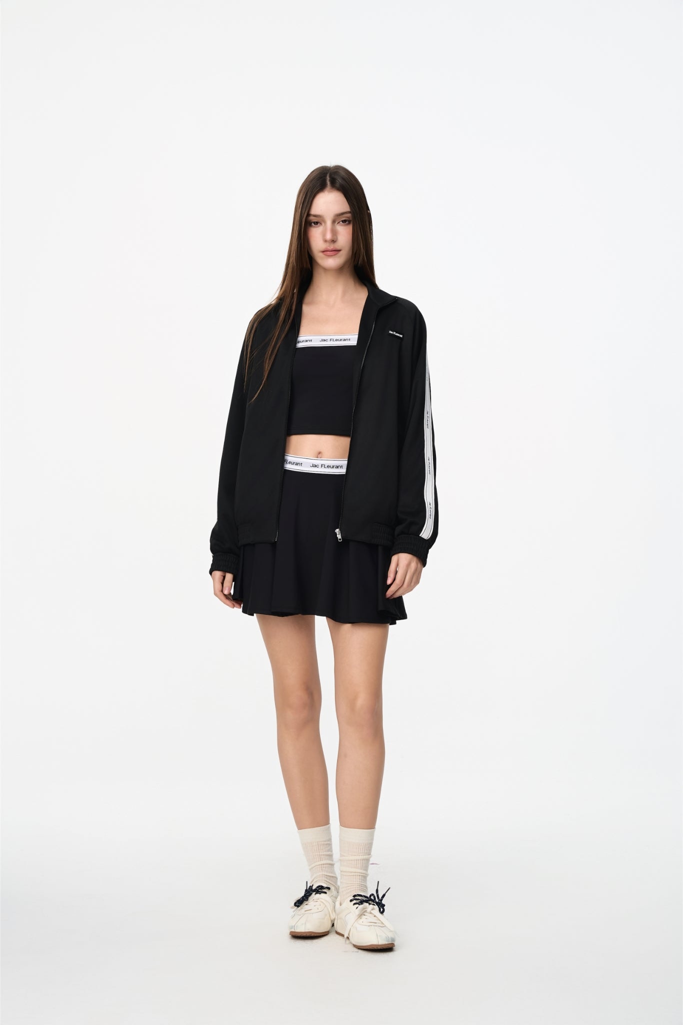 Elastic Rib Logo Tennis Skirt - Set