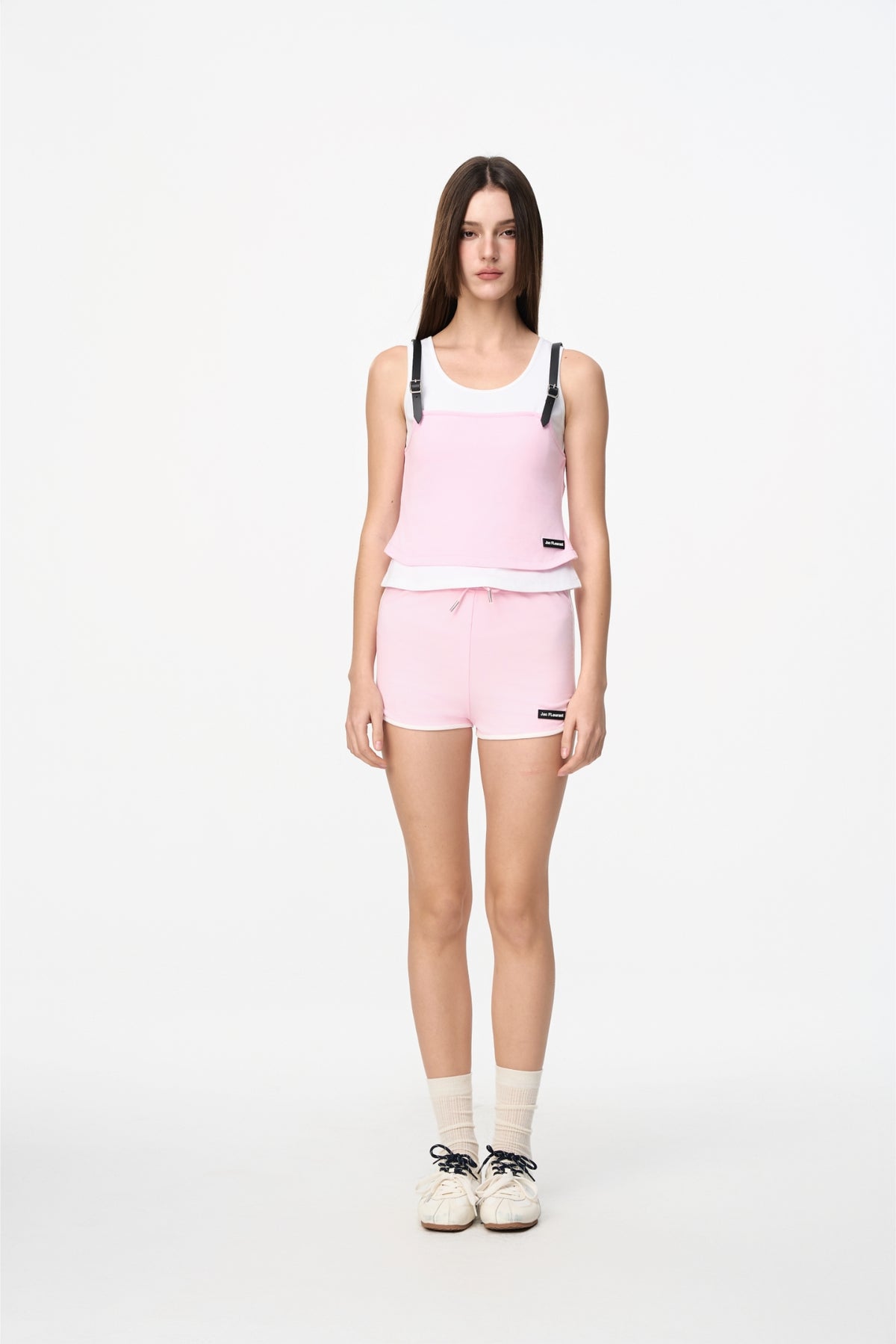 Pink & White Trim Shorts - Set