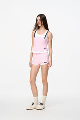 Pink & White Trim Shorts - Set