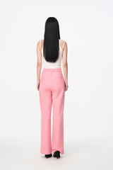 Elastic Rib Logo Black Stripe Fold-Over Waist Trousers