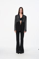 Black Denim Panel Blazer
