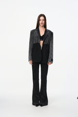 Black Denim Panel Blazer