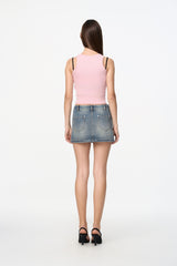 Pink Beaded Double Strap Camisole