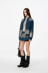 Vintage Wash Elastic Waist Denim Mini Skirt - Set