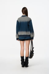 Vintage Wash Elastic Waist Denim Mini Skirt - Set