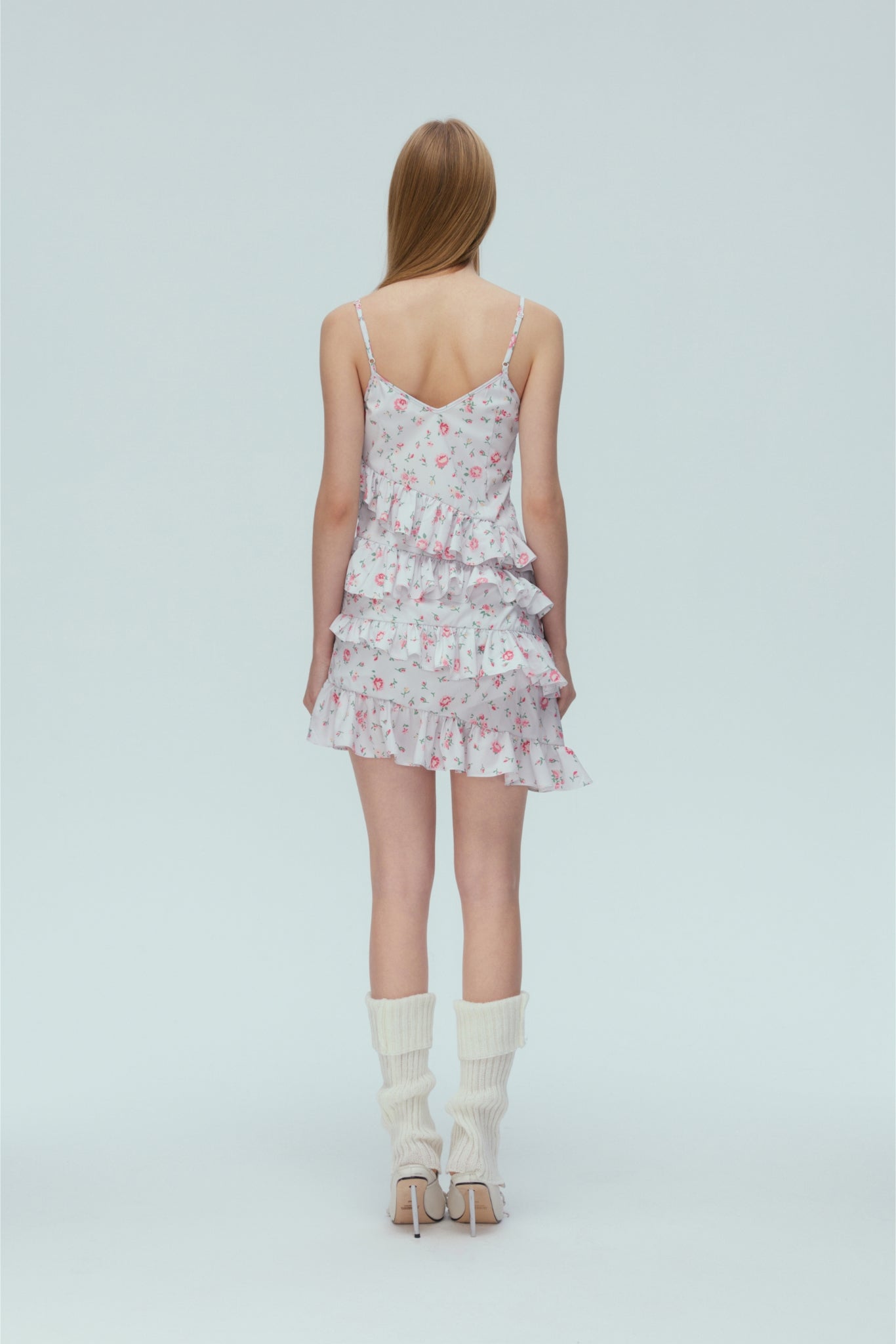 Floral Print Slip Pleated Dress