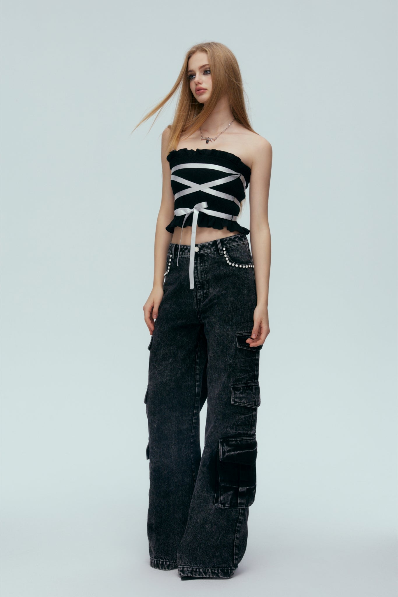Gem Wash Black Pocket Jeans