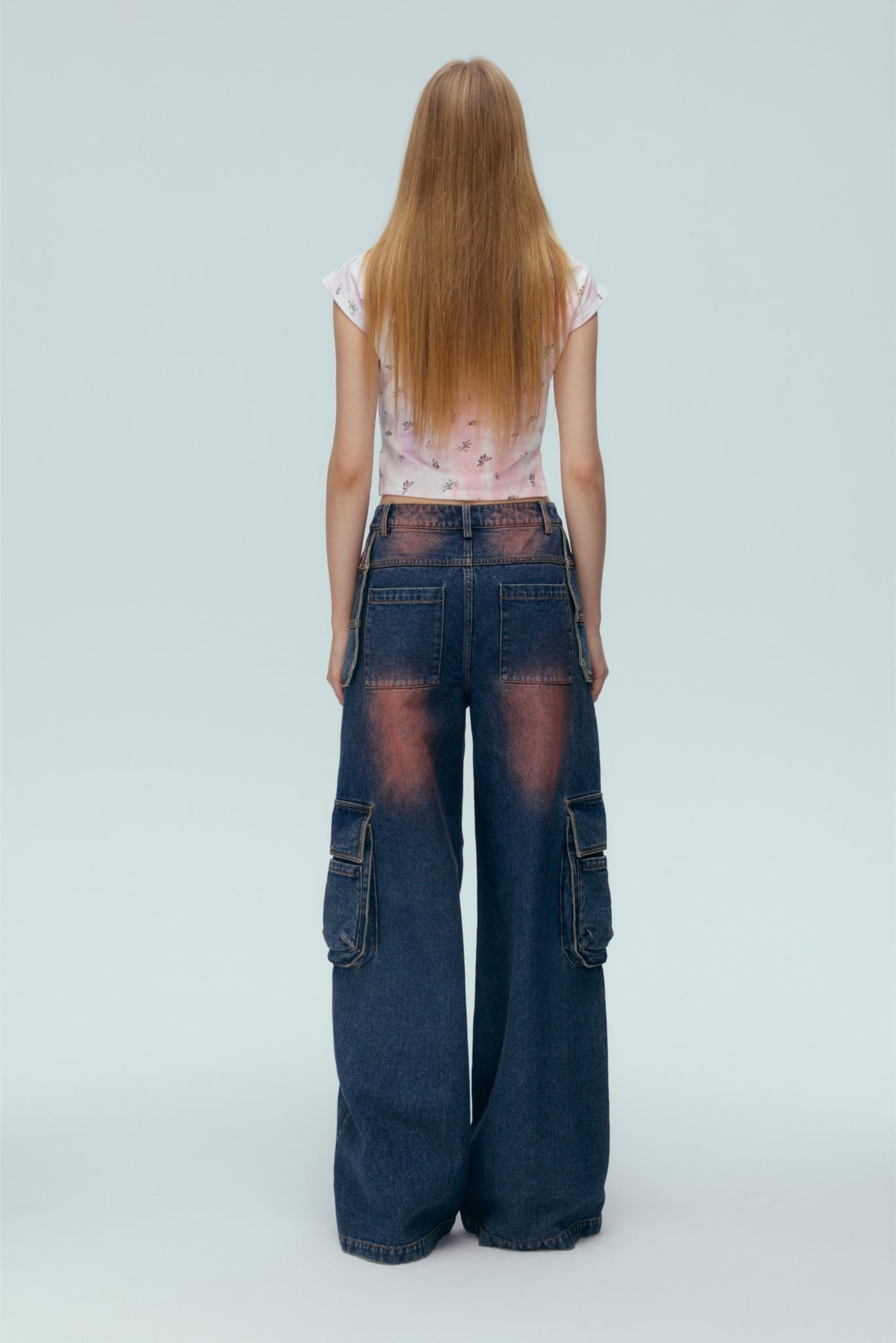 Tie-Dye Floral Crystal Chain Top