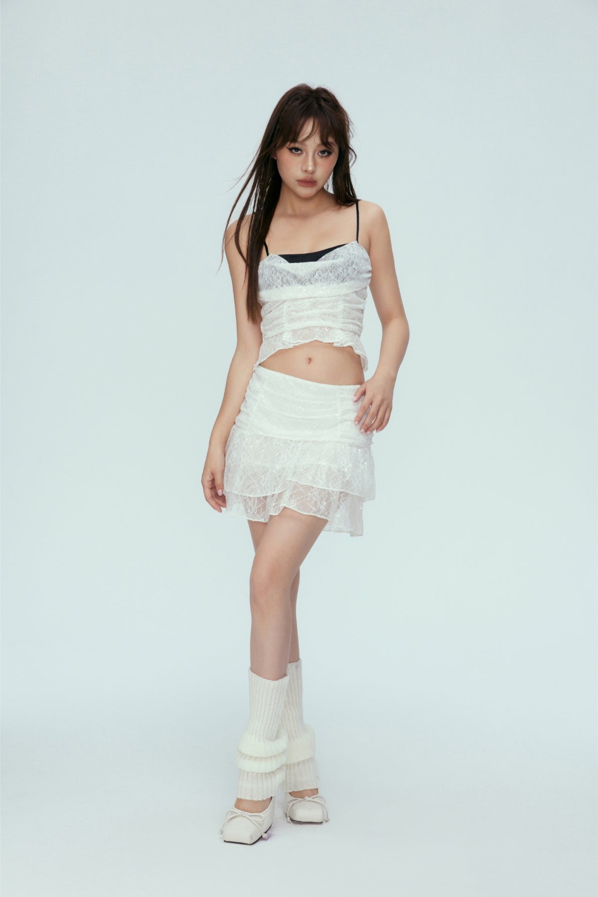 Lace Chiffon False Two-Piece Camisole