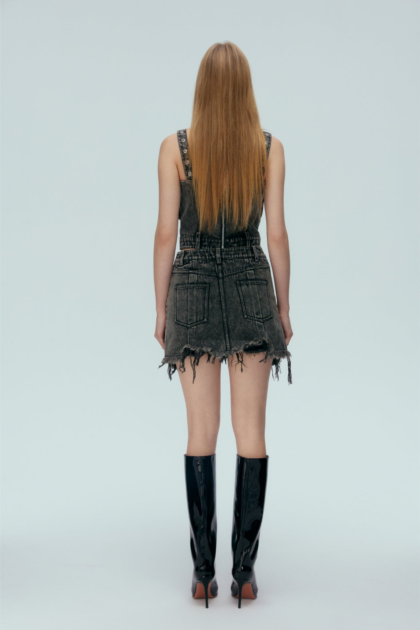 Vintage Destroyed Denim Mini Skirt