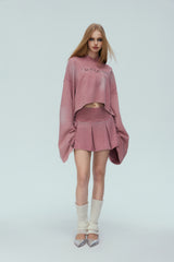 Zebra Rhinestone Washed Pink Hoodie