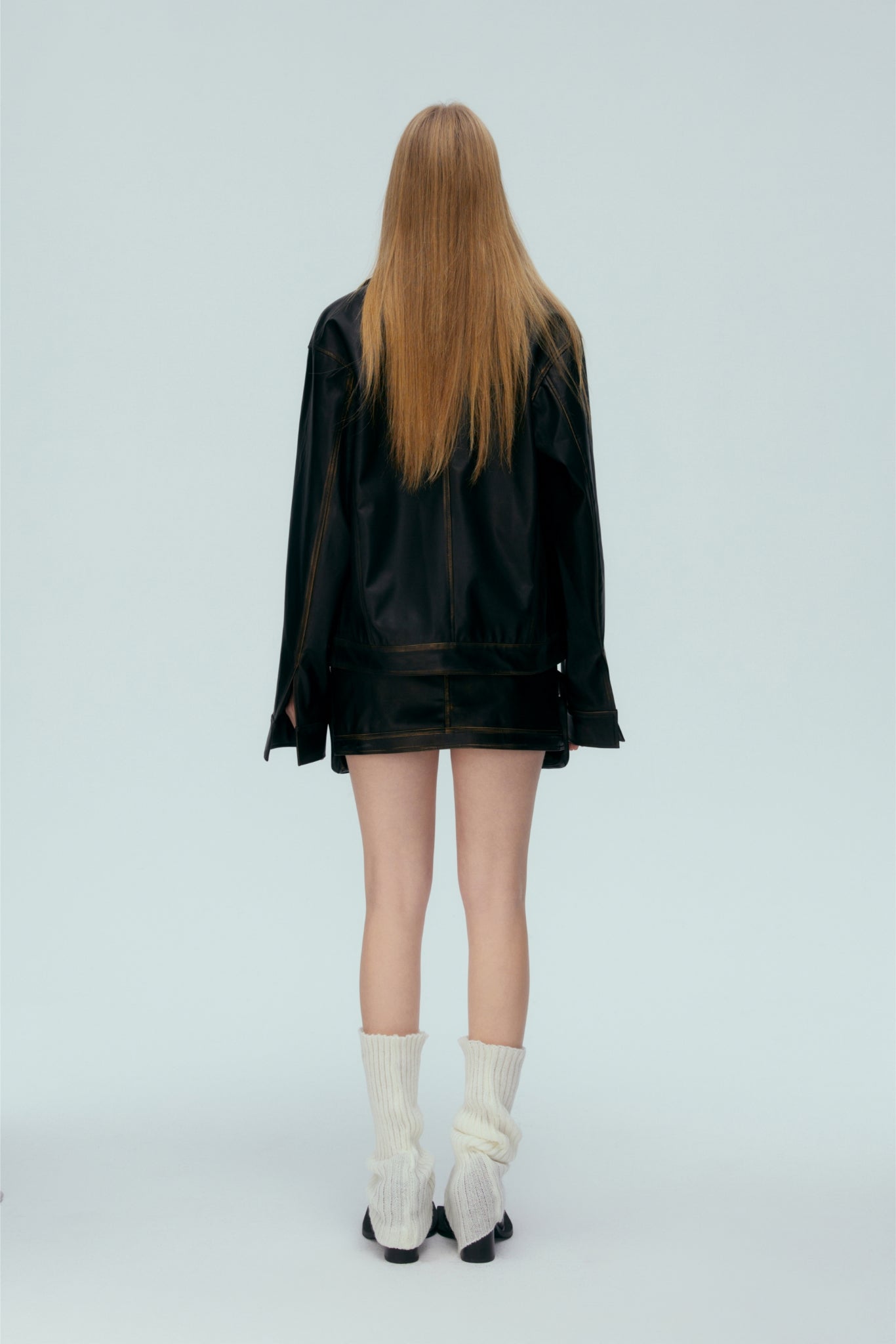 Vintage Black Pocket Leather Jacket