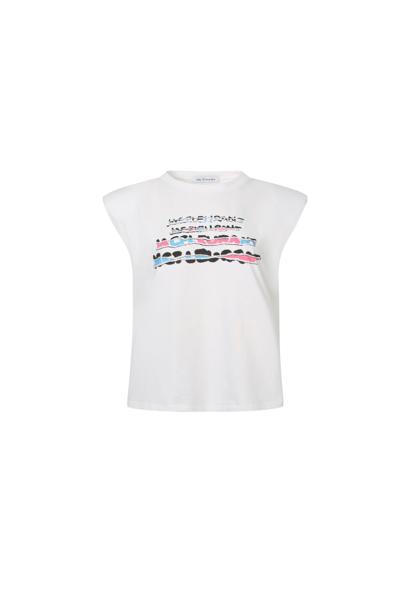 Colorful Logo Print Padded Sleeveless Top