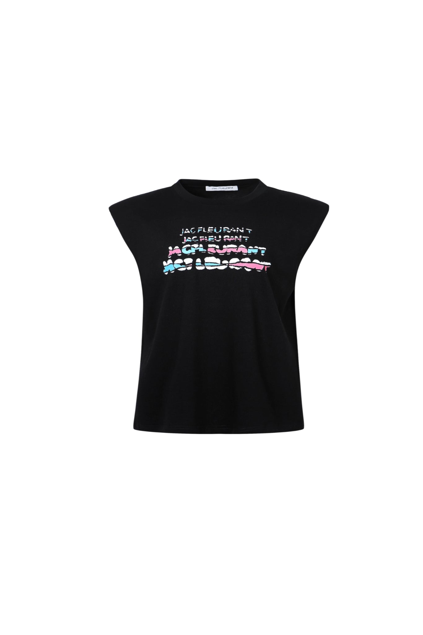 Colorful Logo Print Padded Sleeveless Top