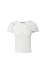 White Draped Sleeveless Top