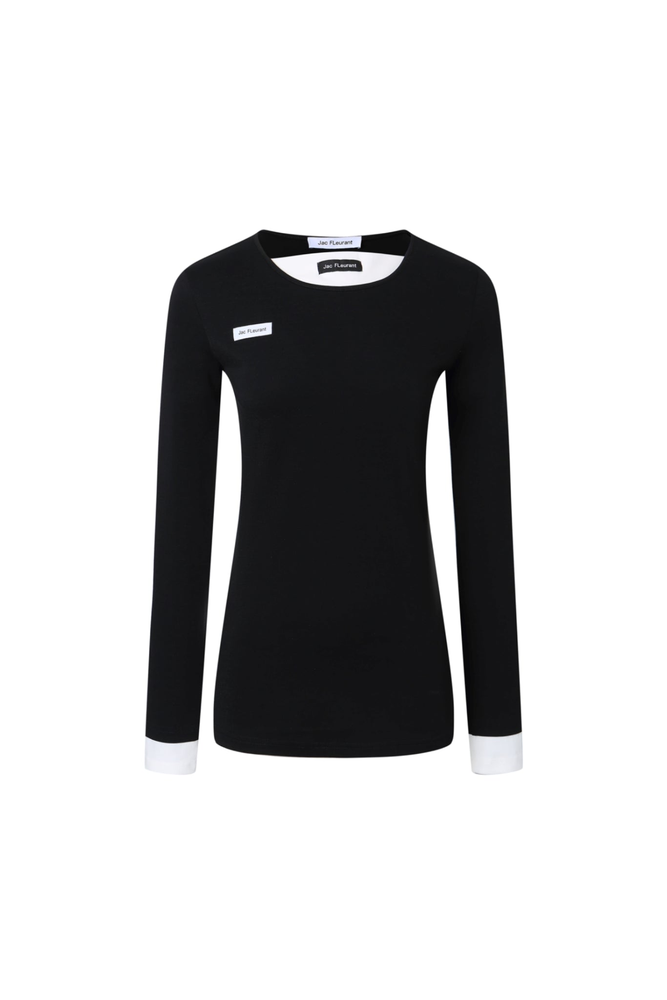 Grey & Black Color Block Long Sleeve Top