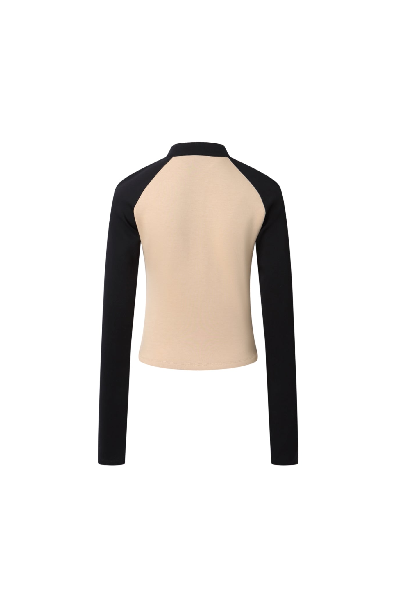 Asymmetric Print Raglan Zip-Up Top