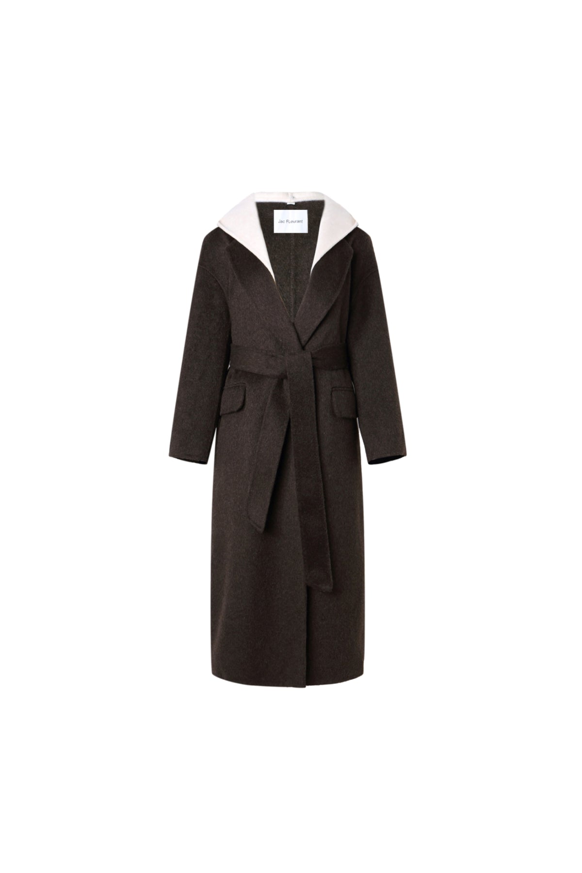 Brown Hooded Wool Coat