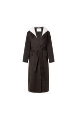Brown Hooded Wool Coat
