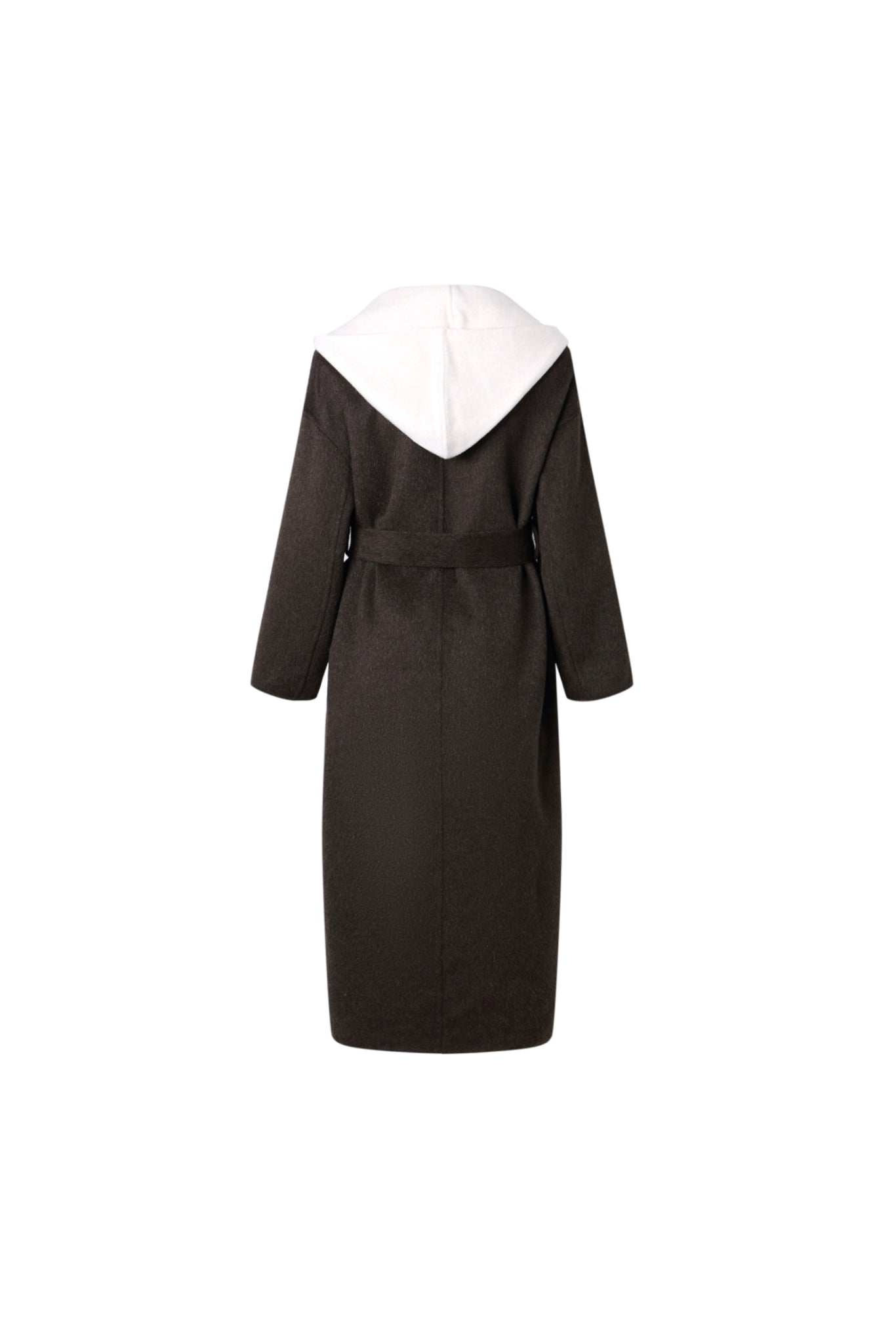 Brown Hooded Wool Coat