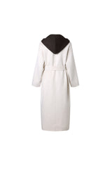 Beige Hooded Wool Coat