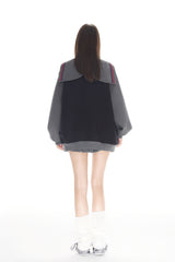 Grey Tech Mesh Pleated Pocket Mini Skirt - Set