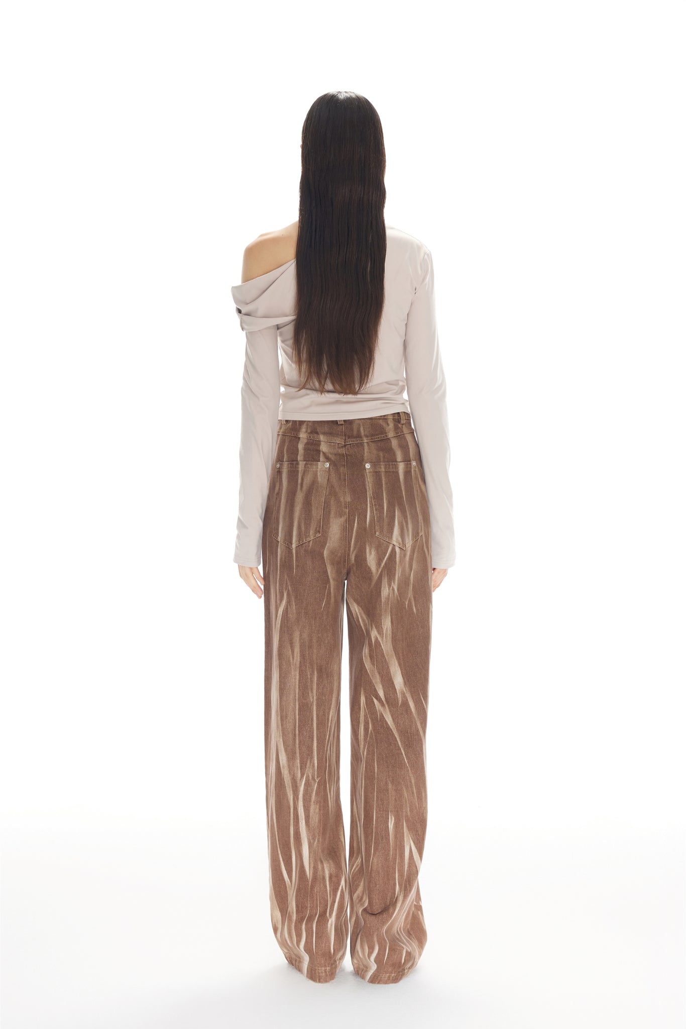 Brown Vintage Dip-Dye Jeans