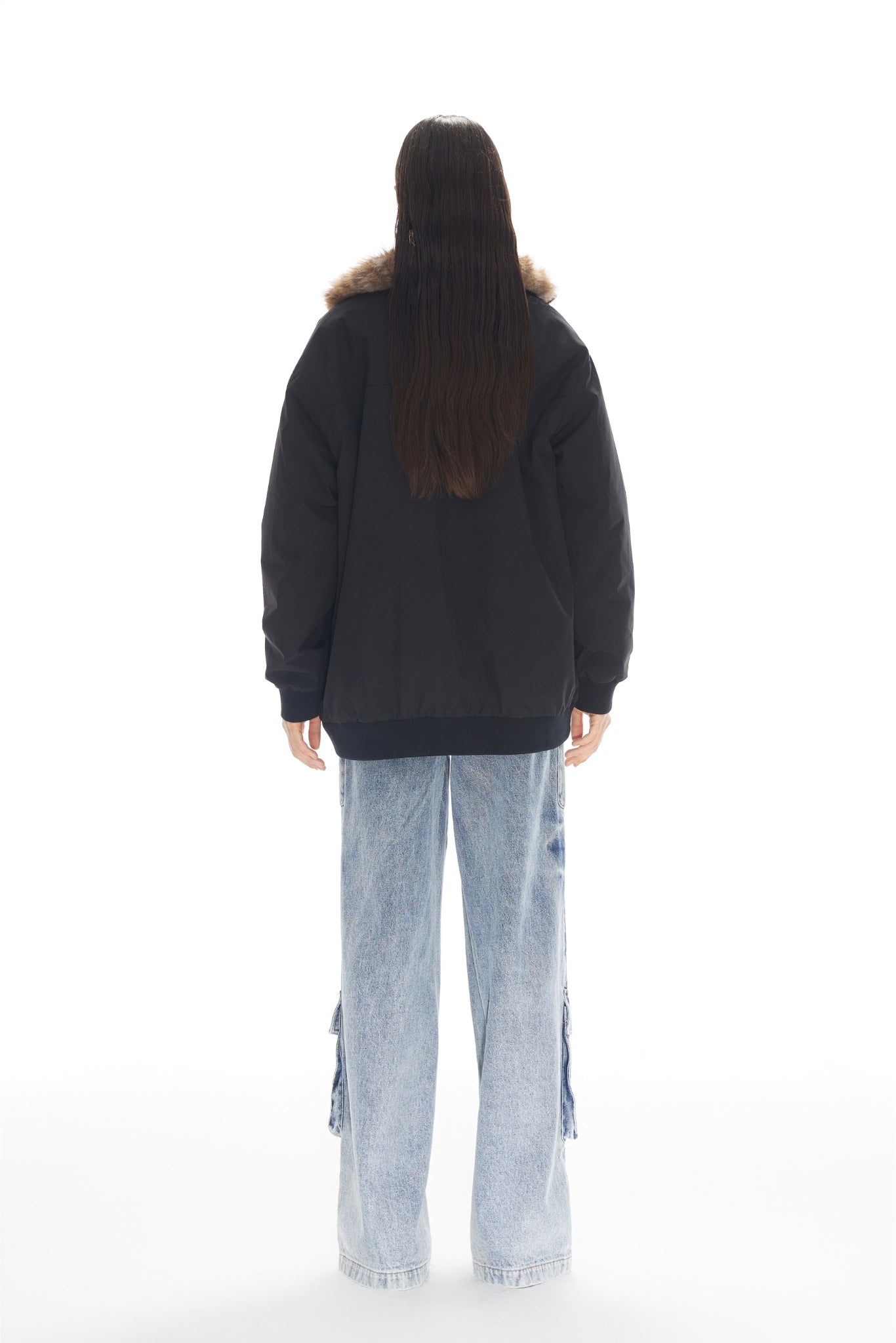 Rabbit Fur-Lined Parka Jacket