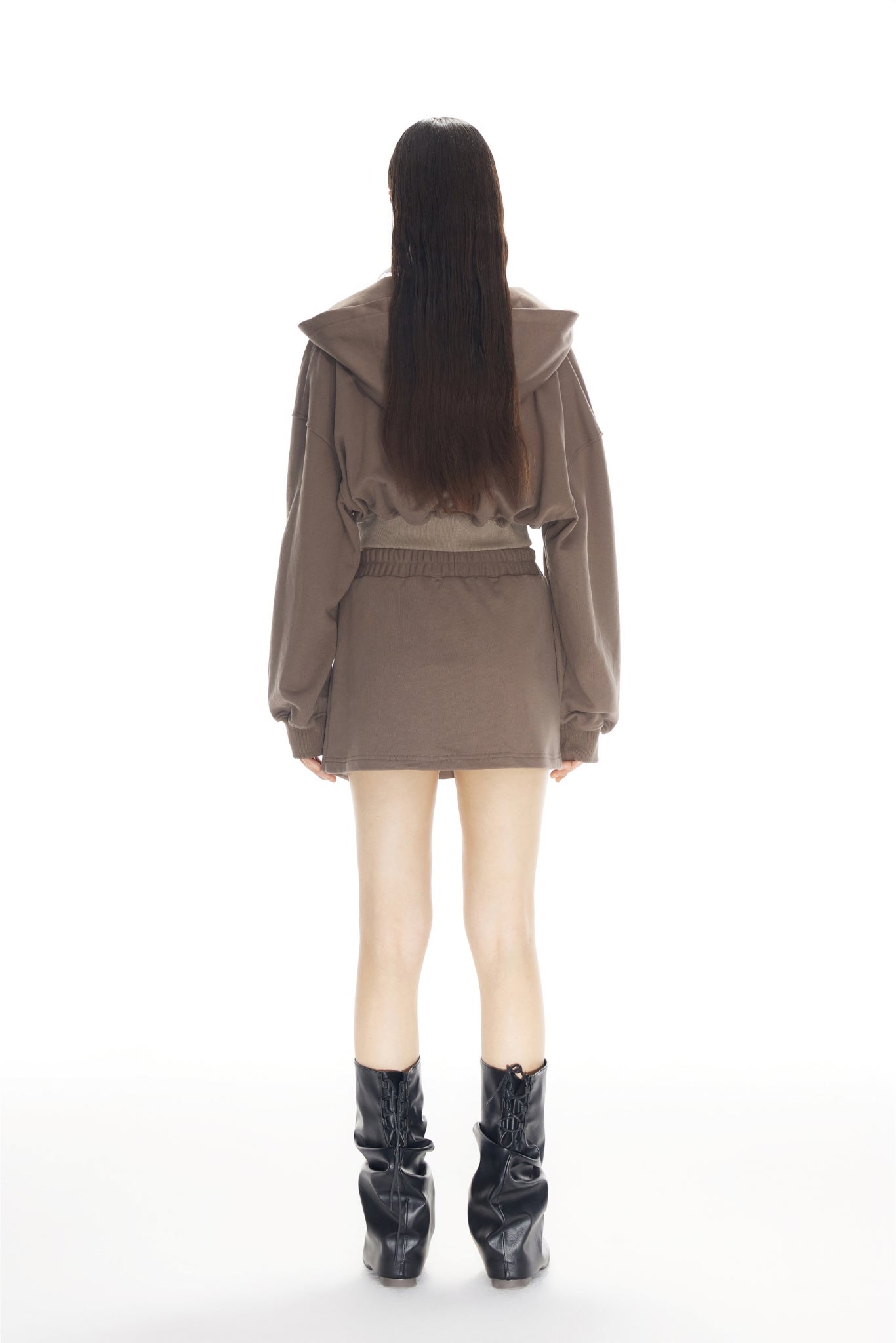 Brown Cargo Pocket Mini Skirt - Set