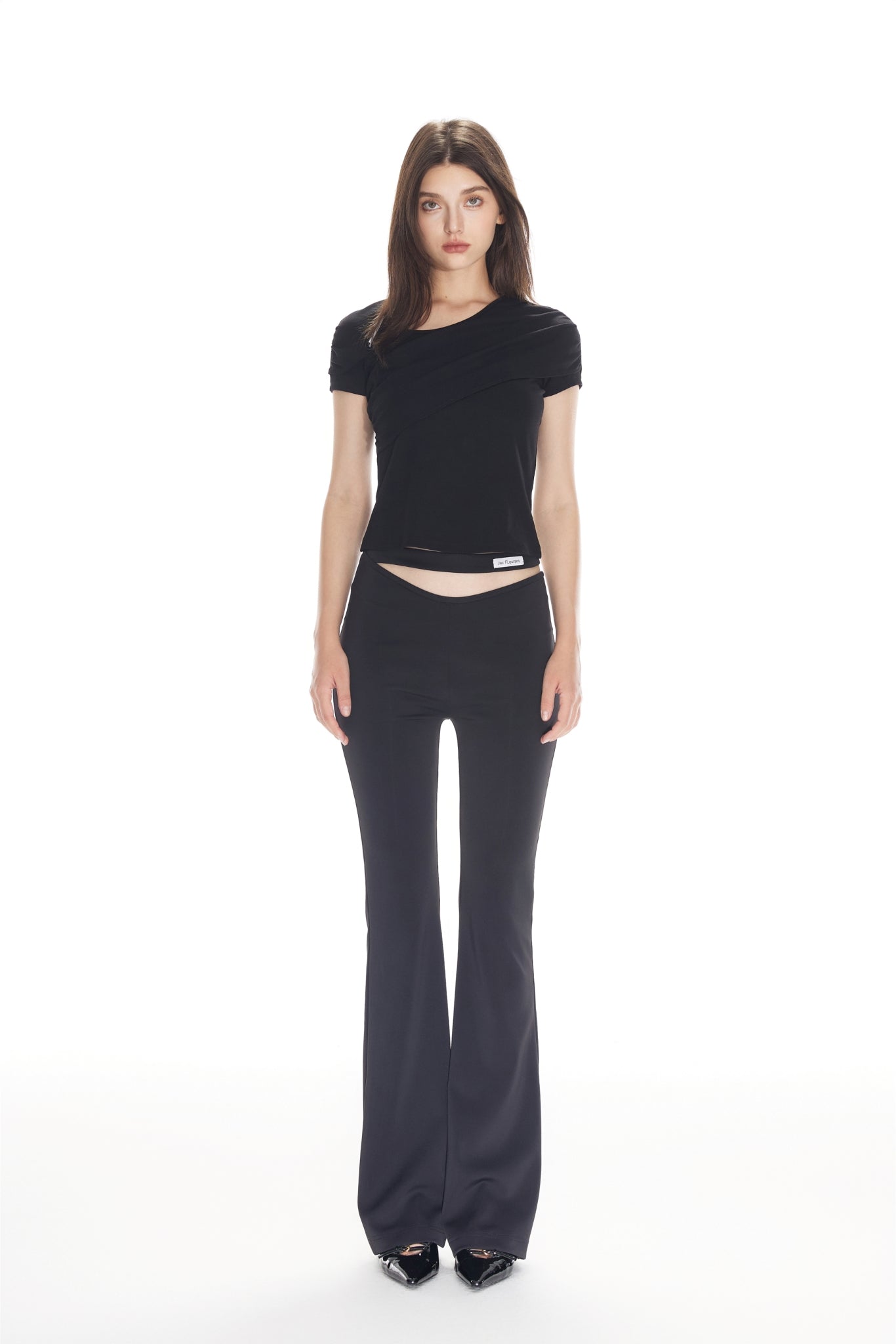Black Draped Sleeveless Top
