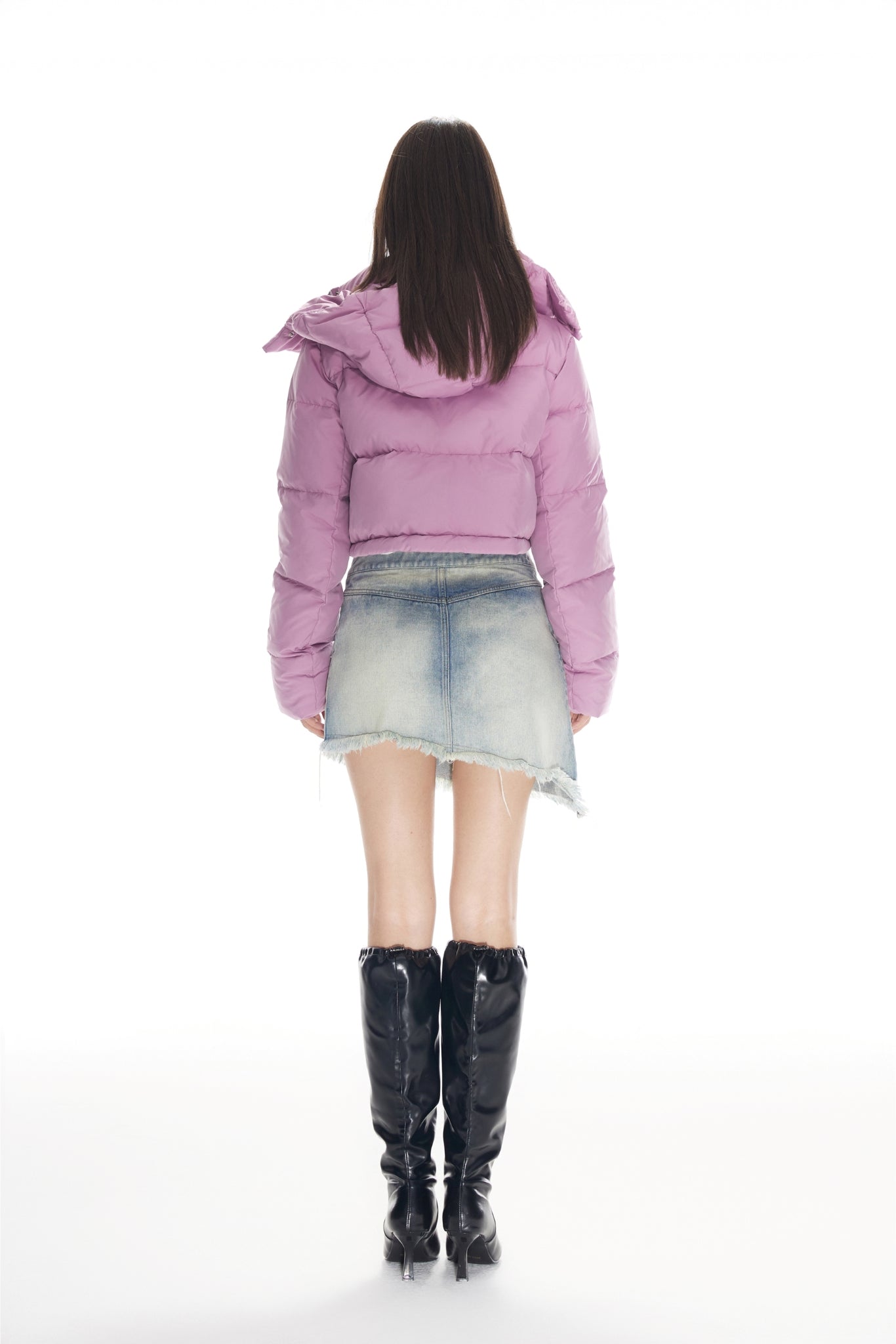 Purple Short Puffer Jacket
