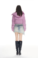 Purple Short Puffer Jacket