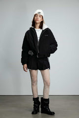 Plush-Filled Hooded Down Jacket  (Faux Fur Trim)