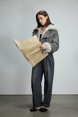 Logo Webbing Stripe Denim Fold-Over Trousers